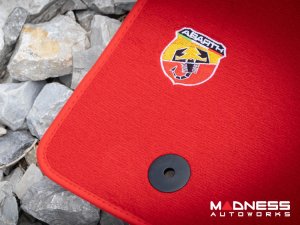 FIAT 124 Floor Mats - Red Carpet w/ ABARTH Crest